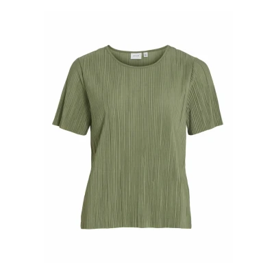 Image of VILA MIT Kurzen ÄRMELN Blouse, Women&#039;s, Size: XS, Oil green