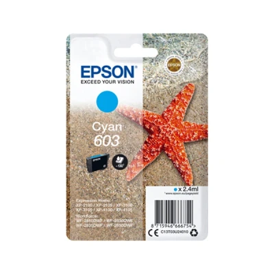 Image of Epson 603 Cyan Starfish Genuine, Ink Cartridge, Standard Capacity,Pack of 1