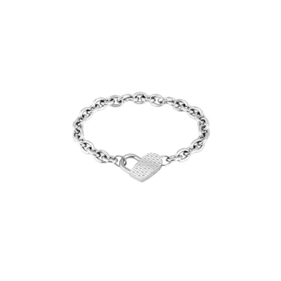Image of BOSS SS Chain Bracelet WITH Stamped Monogram Heart Bracelet, Women&#039;s, Size: One Size, Sliver