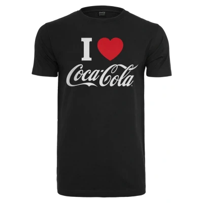 Image of Merchcode COCA COLA I LOVE COKE Print Tshirt, Men&#039;s, Size: Small, Black