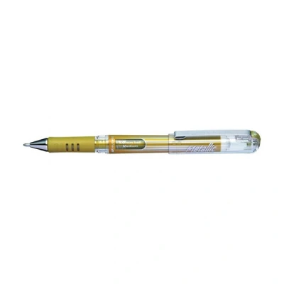 Image of Pentel 1.0mm Tip Hybrid Gel Grip Dx Metallic Pen with Chunky Barrel Gold