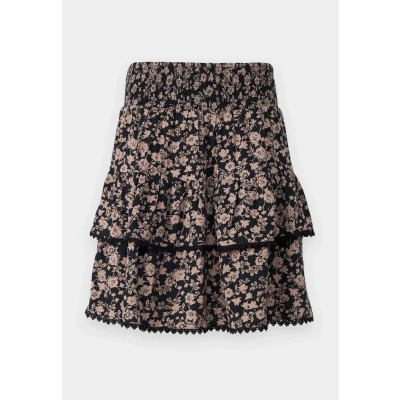 Image of YAS Yastilera Smock Skirt Mini skirt, Women&#039;s, Size: XS, Black/tilera fungi