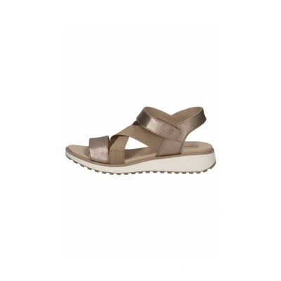 Image of Caprice Damen flache Pantolette aus Leder, Metallic (SILVER METAL.), 41