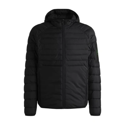 Image of BOSS Men&#039;s J Thor 2 Waterproof Quilted Jacket with Decorative Reflective Details, Black 1, 3XL
