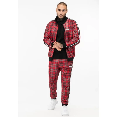 Image of Lonsdale Passform Royal Stewart Tracksuit, Men&#039;s, Size: 3XL, Red black white tartan