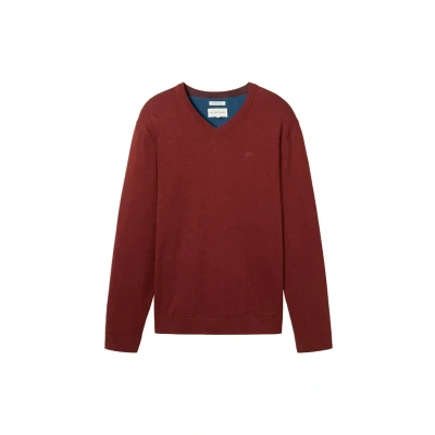 Image of TOM Tailor Jumper, Men&#039;s, Size: XL, Burgundy dark red melange