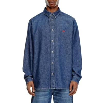Image of Diesel Simply Shirt, Men&#039;s, Size: Large, Blue denim