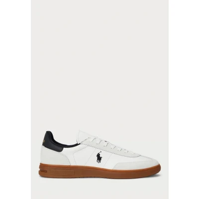 Image of Polo Ralph Lauren Bedford TOP LACE Trainers, Size: 7, White/black Leather and textile