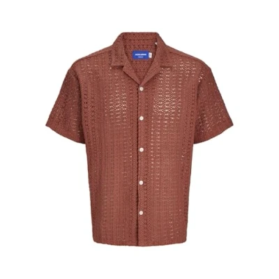 Image of JACK &amp; JONES Men&#039;s Short Sleeved Shirt, Maple Syrup, L