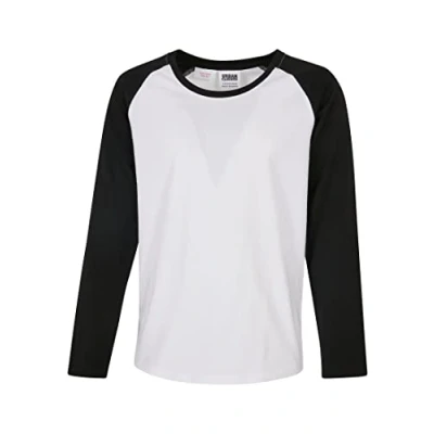 Image of Urban Classics Contrast Raglan Long sleeved top for kids, Size: 13 14y, White/black