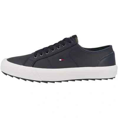 Image of Tommy Hilfiger Men&#039;s Core Vulc Cleated LTH Fm0fm04821 Vulcanized Sneaker, Blue Desert Sky, 9 UK