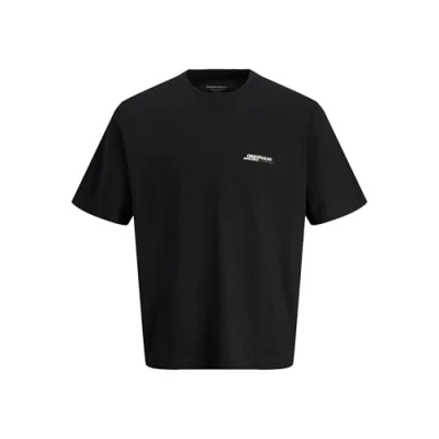 Image of Jack &amp; Jones Jorislington TYPE TEE CREW NECK Print Tshirt, Men&#039;s, Size: 4XL, Black