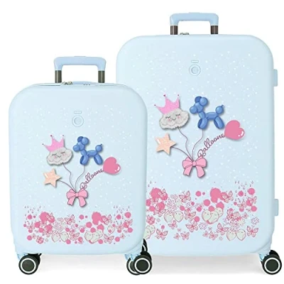 Image of Enso Balloons Children&#039;s Pencil Cases and Toiletry Bags, Blue, One Size, Suitcase Set, Set