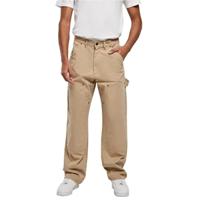 Image of Urban Classics Double KNEE Carpenter Trousers, Men&#039;s, Size: 44, Unionbeige