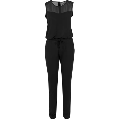 Image of Urban Classics Ladies TECH MESH LONG Jumpsuit Jumpsuit, Women&#039;s, Size: Medium, Black