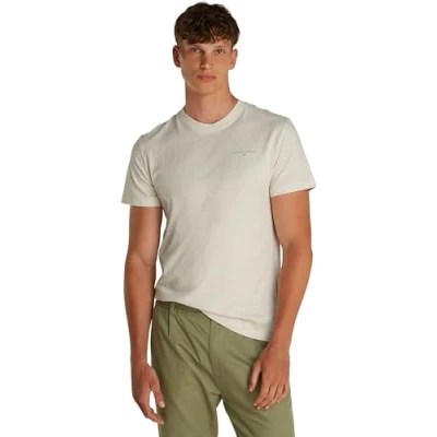 Image of Tommy Jeans Linear Chest TEE Basic Tshirt, Men&#039;s, Size: 58, Oat