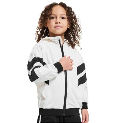Image of Urban Classics Crinkle Batwing Summer jacket for kids, Size: 5 6y, White black