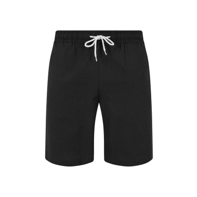 Image of Urban Classics Basic Seersucker Shorts, Men&#039;s, Size: Small, Black
