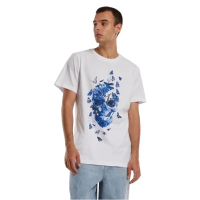 Image of Mister Tee Skull Butterfly Tee, White, XS