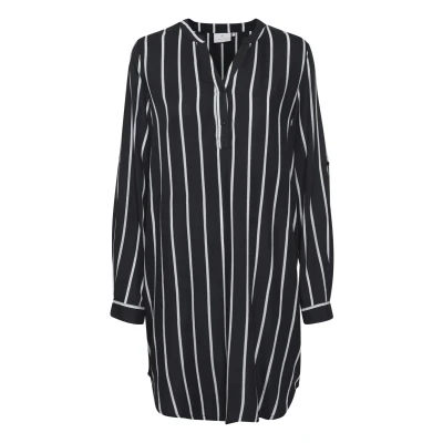 Image of Kaffe Kamarana Day dress, Women&#039;s, Size: 6, Black/chalk stripe
