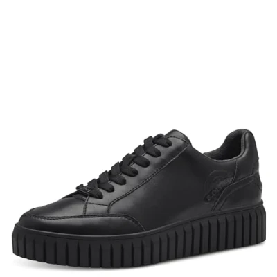 Image of s.Oliver Damen Sneaker flach Low Top Vegan, Schwarz (Black), 36 EU