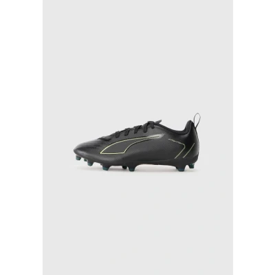 Image of Puma Ultra 6 Unisex Football boots firm ground for kids, Size: 3.5, Black/fizzy light/green terrain shoes