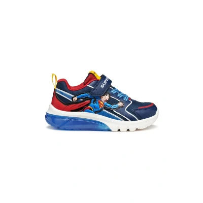 Image of Geox Superman Ciberdron Trainers for kids, Size: 7K, Blue/red shoes