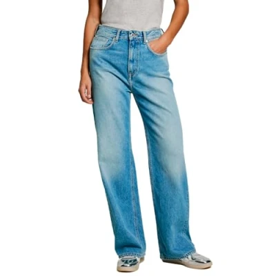 Image of Pepe Jeans Women&#039;s Straight Uhw, Blue (Denim Ms7), 30W / 32L
