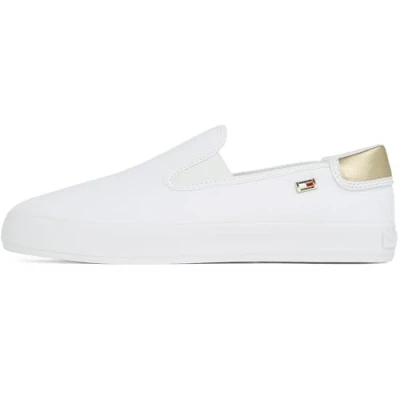 Image of Tommy Hilfiger Slipons, Women&#039;s, Size: 4, White Cotton