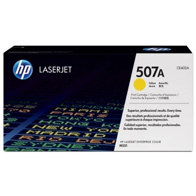 Image of HP CE402A 507A Original LaserJet Toner Cartridge, Yellow, Single Pack