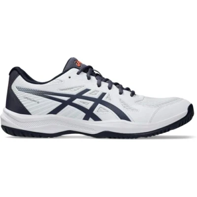 Image of Asics Upcourt 6 Handball shoes, Men&#039;s, Size: 6.5, White/indigo fog Imitation leather/ textile