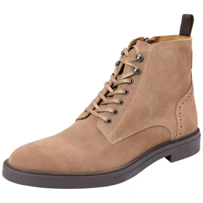 Image of BOSS Calev Laceup ankle boots, Men&#039;s, Size: 8, Medium beige Suede