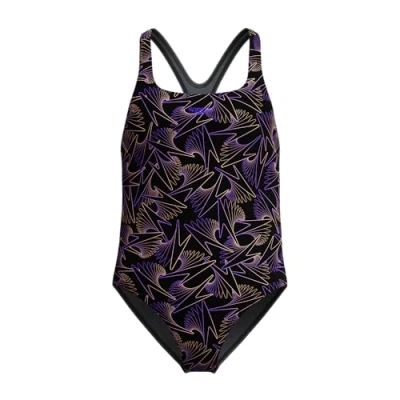 Image of Speedo Girls&#039; Hyperboom Allover Medalist Swimsuit, Chlorine Resistant, Quick Drying Swimsuit