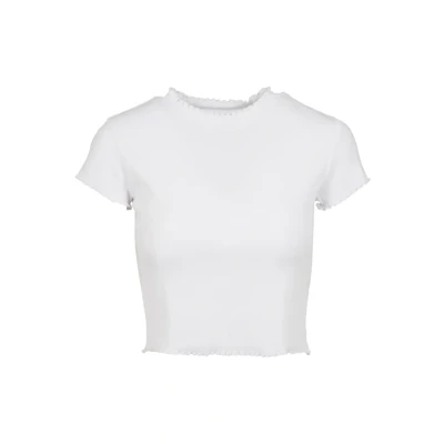 Image of Urban Classics Ladies Cropped RIB TEE Blouse, Women&#039;s, Size: XXL, White