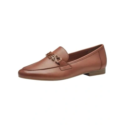 Image of MARCO TOZZI by Guido Maria Kretschmer Women&#039;s Elegant Leather Loafer with Heel, Cognac Nappa, 5 UK