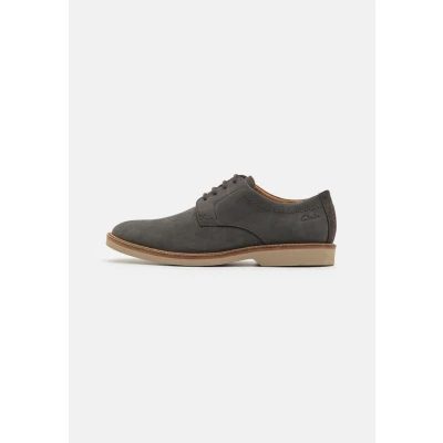Image of Clarks Atticus Smart laceups, Men&#039;s, Size: 12, Dark grey Nubuck