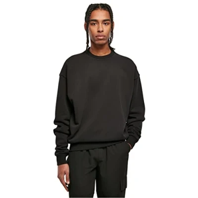 Image of Urban Classics Ultra Heavy CREW Sweatshirt, Men&#039;s, Size: 5XL, Black