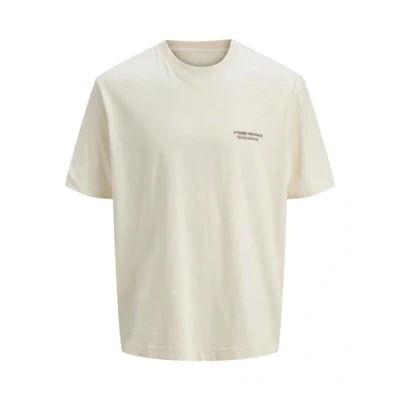 Image of Jack &amp; Jones Jorislington TYPE TEE CREW NECK Print Tshirt, Men&#039;s, Size: 3XL, Antique white