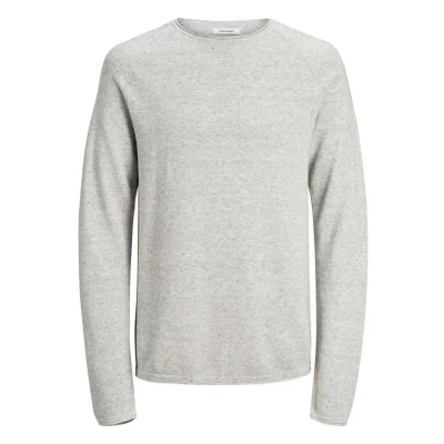 Image of Jack &amp; Jones Jjehill CREW NECK NOOS Jumper, Men&#039;s, Size: XS, Light grey melange