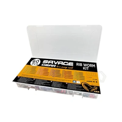 Image of Savage Gear Rib Worm Kit One Size Mix Colors (60 pieces) Lure set