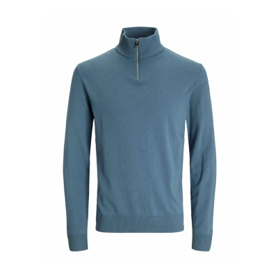 Image of Jack &amp; Jones Jjeemil HALF ZIP Jumper, Men&#039;s, Size: XS, Oceanview