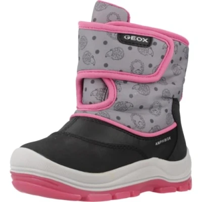 Image of Geox Flanfil ABX Unisex Winter boots for kids, Size: 3.5K, Black/fuchsia Synthetics/textile