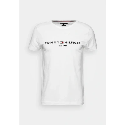 Image of Tommy Hilfiger LOGO TEE Print Tshirt, Men&#039;s, Size: 3XL, White