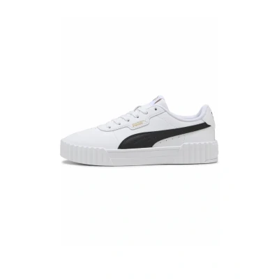Image of Puma Women&#039;s Carina 3.0 Sneaker, White Black Gold, 7 UK