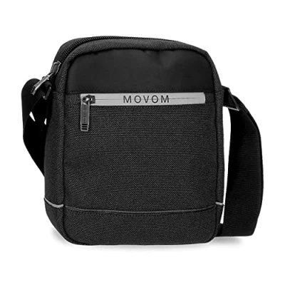 Image of MOVOM Men&#039;s Trimmed Luggage Messenger Bag, Black/White, M, Medium Crossbody Bag