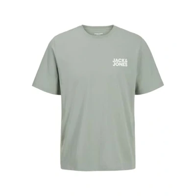 Image of JACK &amp; JONES Men&#039;s Jjecorp Logo Tee Ss O Neck Noos Pls T Shirt, Iceberg Green/Detail:small Print, 5XL Plus