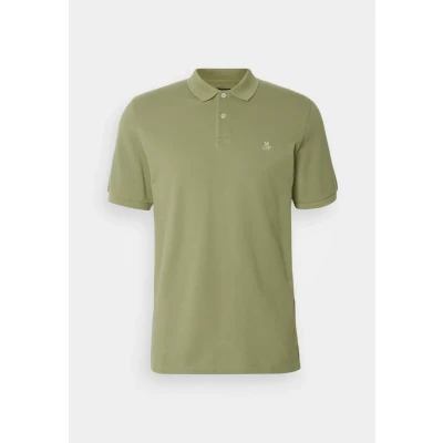 Image of Marc O&#039;Polo Short Sleeve Button Placket Slits Embroide Polo shirt, Men&#039;s, Size: Large, Bistro green