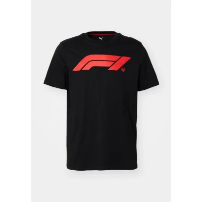 Image of Puma F1 LOGO TEE Print Tshirt, Men&#039;s, Size: Large, Black