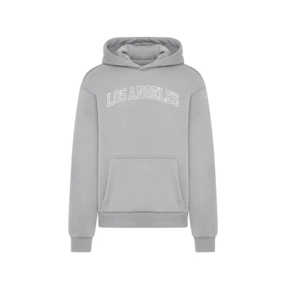 Image of Mister Tee LOS Angeles Fluffy Hoodie, Men&#039;s, Size: XL, Lightasphalt