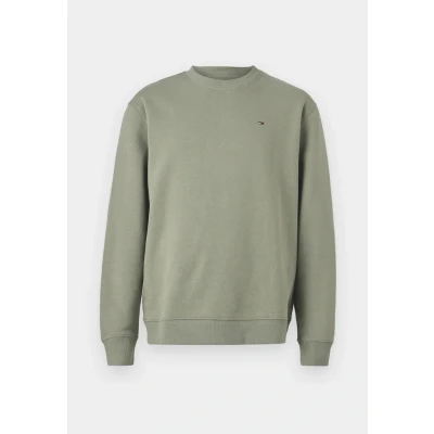 Image of Tommy Jeans FLAG CREW Sweatshirt, Men&#039;s, Size: 34, Utility sage